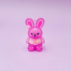 Фуксин Пластиковые подвески из пвх, кролика прелести, фуксиново-красные, 37x21 мм