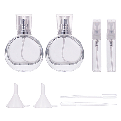 Clear 25ml & 5mlGlass Spray Perfume Bottles, with PP Plastic Sprayer, Dropper Set PP Plastic Funnel Hopper and PE Plastic Dropper, Clear, 8.4x5.7x2.5cm & 7.6x1.4cm, Capacity: 25ml & 5ml