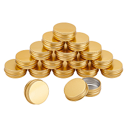 Golden Aluminum Box, with Screw Top Lid, Round, Golden, 4.1x1.7cm, Inner diameter: 3.5cm, 36pcs/box