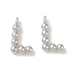 Платина Латунные подвески, без кадмия, без никеля и без свинца, письмо амулеты, платина, 11x7x2 мм, отверстие : 1 мм