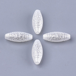 Ivory Acrylic Imitation Pearl Beads, Oval, White, 23x9x8mm, Hole: 1.8mm, about 600pcs/500g
