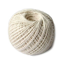 White Two Tone Cotton String Threads, Macrame Cord, Decorative String Threads, for DIY Crafts, Gift Wrapping and Jewelry Making, White, 2mm