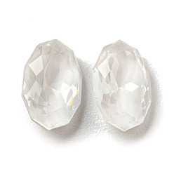 Crystal Glass Rhinestone Cabochons, Point Back & Back Plated, Faceted, Oval, Crystal, 10x6.5x4mm