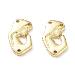 Real 18K Gold Plated Rack Plating Eco-Friendly Brass Connector Charms, Long-Lasting Plated, Lead Free & Cadmium Free, Women, Real 18K Gold Plated, 16x10x1.5mm, Hole: 1mm