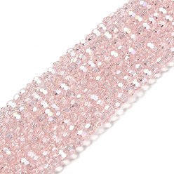 Льняное Полотно Прозрачные стеклянные бусины, 32 граней, с покрытием AB цвета, круглые, белье, 4.5x4 мм, отверстие : 1 мм, около 87~93 шт / нитка, 32~33 см