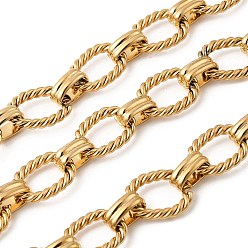 Real 20K Gold Plated 304 цепи с овальными звеньями из нержавеющей стали, несварные, с катушкой, ионное покрытие (ip), реальный 20 k позолоченный, 15x11.5x2.5 мм