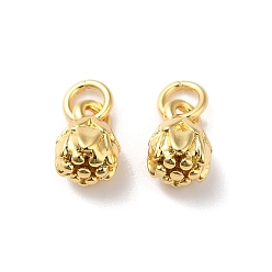 Настоящее золото 18K Стойки обшивки латунные прелести, с целью перехода в кольце, без свинца и без кадмия, очарование бутона, реальный 18 k позолоченный, 7x5 мм, отверстие : 2.5 мм