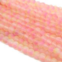Светло-Коралловый Светящиеся стеклянные бусины из искусственного нефрита, изготовление аксессуаров для браслета своими руками, светящиеся в темноте бусы, свет коралловый, 8 мм, 95~105 шт