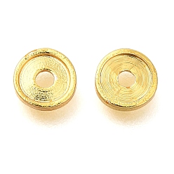 Золотой Spacer бисер латунные, плоско-круглые, золотые, 5x1 мм, отверстие : 1.2 мм