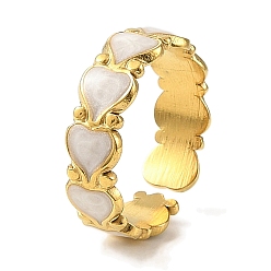 Настоящее золото 18K 304 эмалированные открытые манжеты из нержавеющей стали для женщин, ионное покрытие (ip), сердце, реальный 18 k позолоченный, 6 мм, внутренний диаметр: регулируемый