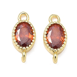 (123L) Белый крем непрозрачный блеск Латунные подвески-шармы с овальными фианитами, инкрустированные кубическим цирконием., золотые, стойки покрытие, без кадмия и без свинца, долговечный, огнеупорный кирпич, 13.5x6x3 мм, отверстие : 1.5 мм