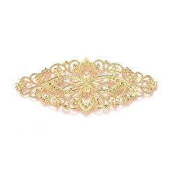 Золотой Латунные филигранные столяры, для самостоятельного создания закладок, цветок, золотые, 82x35x0.8 мм