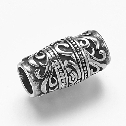 Античное Серебро 304 магнитные застежки из нержавеющей стали с клеевыми концами, колонка, античное серебро, 25x12.5 мм, отверстие : 8.5 мм