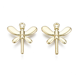Light Gold Стойки подвески обшивки сплава, без кадмия и без свинца, стрекоза, золотой свет, 19x15.5x2.5 мм, отверстие : 1.4 мм