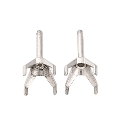 Нержавеющая Сталь Цвет 304 Выводы серьги из нержавеющей стали шпилька, цвет нержавеющей стали, лоток : 7 мм, 13x7.5 мм, штифты : 1.2x7 мм