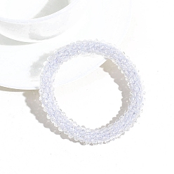 Weiß Haargummis mit glitzernden Harzperlen, elastische Haarbänder für Frauen, weiß, 70 mm