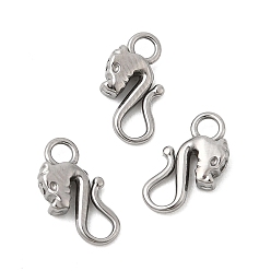 Нержавеющая Сталь Цвет 304 из нержавеющей стали застежками крюк, дракон, цвет нержавеющей стали, 11.5x6x2.5 мм, отверстие : 1.8 мм