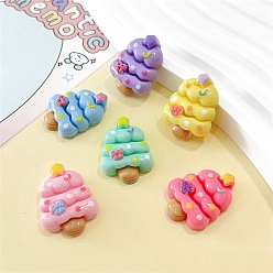 (52) Непрозрачная лаванда Рождественская серия макарон цвета непрозрачной смолы декодированные кабошоны, рождественская елка, разноцветные, 25x20 мм