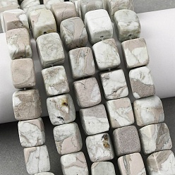 Варисцит Натуральные варицитовые бусины, кубоид, 12~13x8~10x8~10 мм, отверстие : 1 мм, около 30~31 шт / нитка, 14.76'' (37.5 см) ~ 14.96'' (38 см)