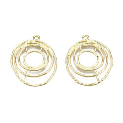 Light Gold Alloy Pendants, Labyrinth, Light Gold, 32x26x1mm, Hole: 1.8mm