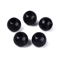 Синий Драгоценный Камень Синтетические голубые шарики голдстоуновские, гладкая рондель, бусины с большим отверстием, 20~20.5x17~18 мм, отверстие : 7.5~8.5 мм