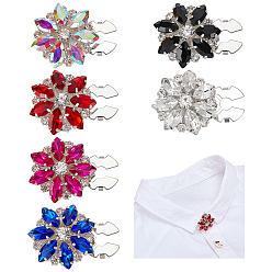 (52) Непрозрачная лаванда 6шт. латунные стеклянные стразы запонки, цветок, разноцветные, 30 мм