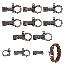 Черный Цвет Металла 8 сумки с застежками-скобами из сплава, металлический черный , 33.5x13.5x9.5 мм