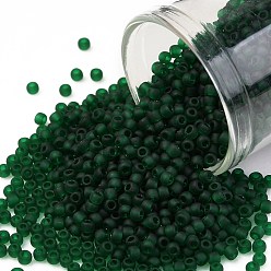 (939F) Transparent Frost Green Emerald Тохо 11/0 круглые бусины, японский бисер, (939 f) прозрачный морозно-зеленый изумруд, 11/0, 2.2 мм, отверстие : 0.8 мм, Около 1110 шт / 10 г