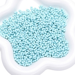 Бледно-бирюзовый Непрозрачные акриловые бусины в виде арахиса, бледные бирюзовая, 6x4 мм, о 105 шт / комплект