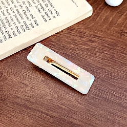 Розовый Заколки для волос из кожи аллигатора, аксессуары для волос для женщин и девочек, прямоугольные, туманная роза, 66 мм