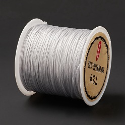 Silver 50 Yards Nylon Chinese Knot Cord, Nylon Jewelry Cord for Jewelry Making, Silver, 0.8mm