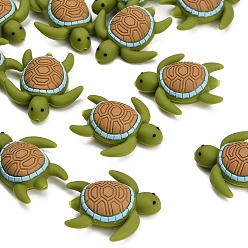 Tortoise Силиконовые бусины, фокусные бусы, оливковый, черепаха, 37x34x13 мм, отверстие : 2 мм