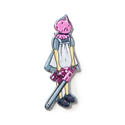 Human Акриловые подвески с принтом на хэллоуин, жуткая девушка с шармом бензопилы, 60x23.5x2.6 мм, отверстие : 1.8 мм