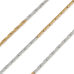 Золотой & Цвет Нержавеющей Стали Двухцветные 304 цепи из нержавеющей стали типа "бостонское звено", пайки, с катушкой, ионное покрытие (ip), золотые и нержавеющая сталь цвет, 3x1.2x1.2 мм