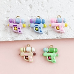 (52) Непрозрачная лаванда Подвески из эмали и сплава, брелоки для водяных пистолетов, золотые, разноцветные, 17x16.55x5 мм, отверстие : 1.4 мм