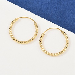 Настоящее золото 24K Серьги-кольца с текстурой латуни, круглые кольца, без свинца и без кадмия, реальный 24 k позолоченный, 18x2 мм