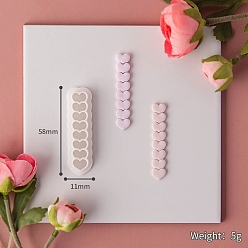White Valentine's Day Plastic Molds, Clay Cutters, Clay Modeling Tools, for Earring Making, Heart, White, 5.8x1.1cm