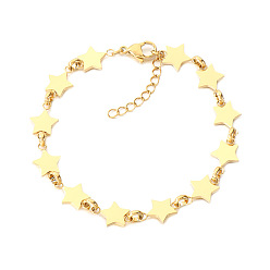 Звезда 304 женские браслеты-цепочки со звеньями из нержавеющей стали, золотые, звезда, 7.87 дюйм (20 см)