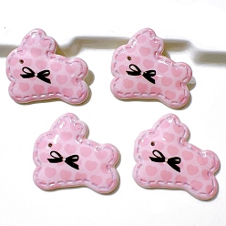 Бледно-Розовый 10 шт. Кабошоны из смолы, кролик, розовый жемчуг, 31x34 мм, 10 шт / комплект