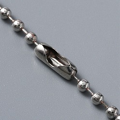 Platinum Iron Ball Chains Necklace for Men Women, Stainless Steel Color, 19.69 inch(50cm)
