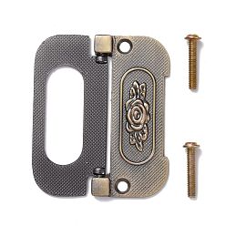 Antique Bronze Vintage Alloy Cabinet Door Knobs, Wardrobe Hidden Pulls, with Iron Screws, Antique Bronze, 72x33.5x5mm