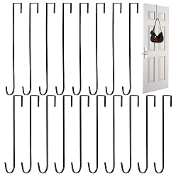 Black 32Pcs 2 Styles Carbon Steel Hooks for Wreath, Black, 302~384x113~115x6mm, 16pcs/style