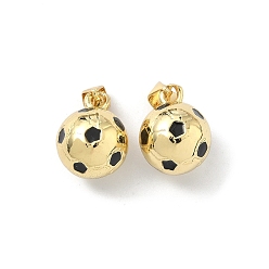 Football Латунь прелести, с эмалью, долговечный, стойки покрытие, без свинца и без кадмия, футбол, 14.5x12 мм, отверстие : 4.5x3.5 мм