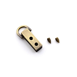 Brushed Antique Bronze Alloy Metal Buckles, Handbag Strap Side Hanging D Ring Hooks, Rectangle, for Tassel Clip, Brushed Antique Bronze, 2.6cm