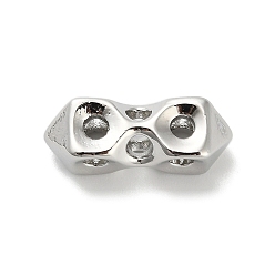 Платина Самородки латунные бусины, стойки покрытие, долговечный, без свинца и без кадмия, платина, 19.5x6.5x6.5 мм, отверстие : 2.2 мм