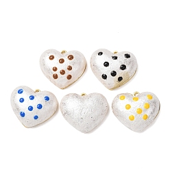 (52) Непрозрачная лаванда Непрозрачные подвески из АБС-пластика, сердце прелести, со сплавом и эмалью, разноцветные, 17.5x20x8 мм, отверстие : 1.4 мм