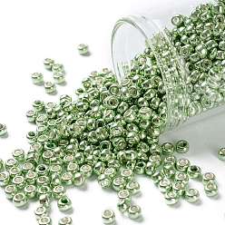 (560) Galvanized Kiwi Тохо 8/0 круглые бусины, японский бисер, (560) оцинкованный киви, 3 мм, отверстие : 1 мм, Около 222 шт / 10 г