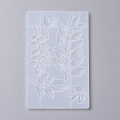 Белый Силиконовые формы, формы для литья смолы, для уф-смолы, изготовление ювелирных изделий из эпоксидной смолы, лист, белые, 19.5x12.4x0.8 см