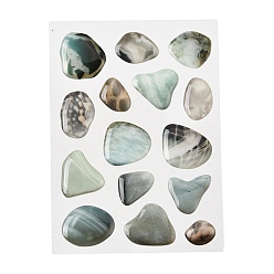 Зеленый 3 Набор наклеек из эпоксидной смолы и бумаги с изображением гальки, для декоративных наклеек для скрапбукинга, зелёные, 135x83x2 мм