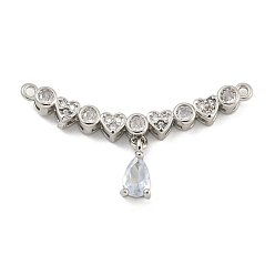 Прозрачный Латунные микро проложить кубический цирконий подвеска, крылья, прозрачные, 18x35x4 мм, отверстие : 1 мм